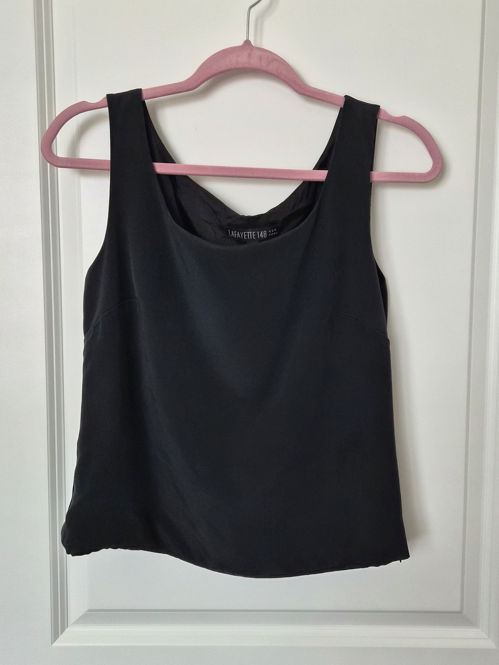 Lafayette 148 New York Black Sleeveless Silk Blouse Women's Size 8